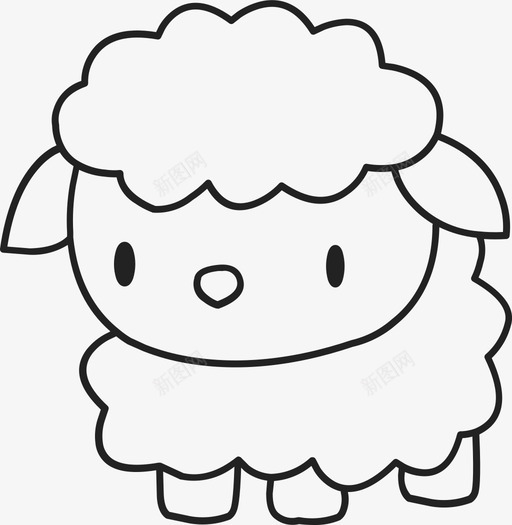 绵羊动物卡通图标svg_新图网 https://ixintu.com 动物 卡通 可爱 孩子们 绵羊