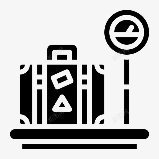 称重行李测量图标svg_新图网 https://ixintu.com 机场固体 测量 称重 行李