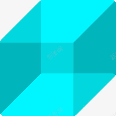 立方体数学符号4平面图标图标