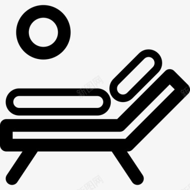 躺椅夏季经典系列线性图标图标