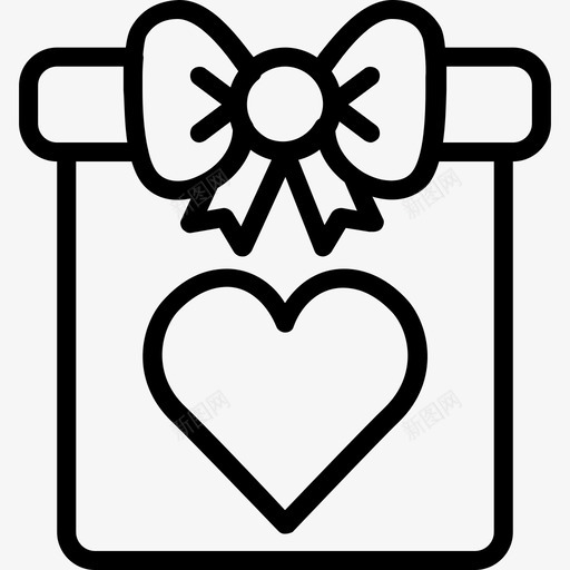 礼品盒浪漫生活方式2直线型图标svg_新图网 https://ixintu.com 浪漫生活方式2 直线型 礼品盒