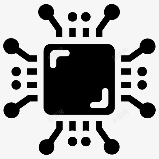 微处理器电路板计算机处理器图标svg_新图网 https://ixintu.com 人工智能字形图标 微处理器 微芯片 电子设备 电路板 计算机处理器