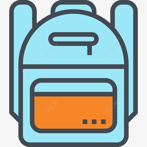 背包学校标志元素线性颜色图标svg_新图网 https://ixintu.com 学校标志元素 线性颜色 背包