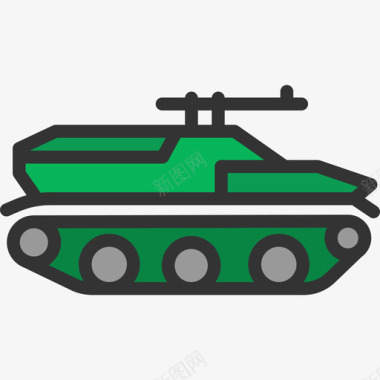 坦克武器线性颜色图标图标