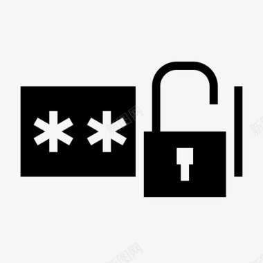 解锁密码挂锁保护图标图标