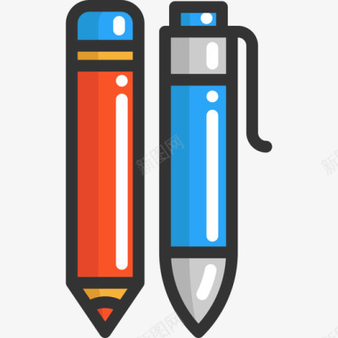 钢笔学校元素4线条颜色图标图标