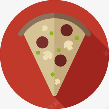 披萨圆形食物扁平图标图标