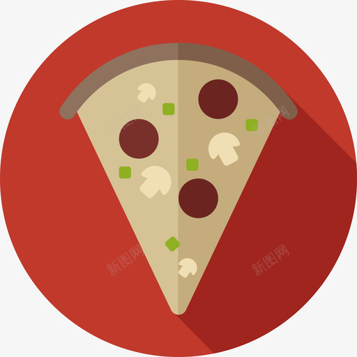 披萨圆形食物扁平图标svg_新图网 https://ixintu.com 圆形食物 扁平 披萨