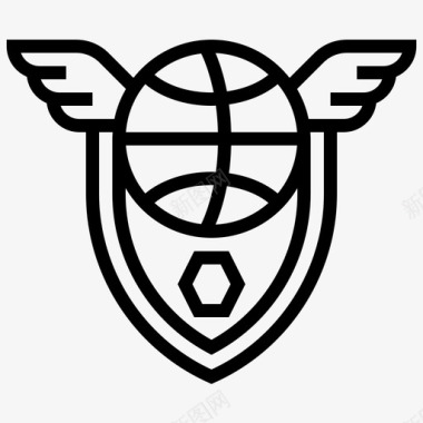 符号篮球盾牌图标图标