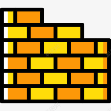 砖墙施工8黄色图标图标