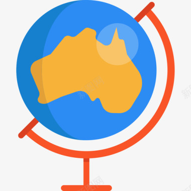 地球仪澳大利亚3扁平图标图标
