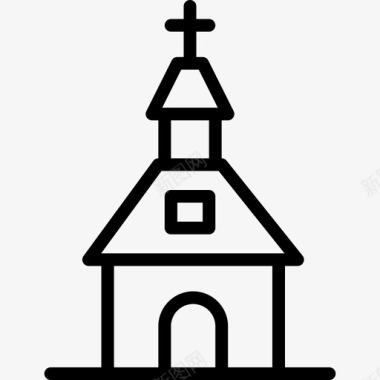 教堂节日汇编线性图标图标