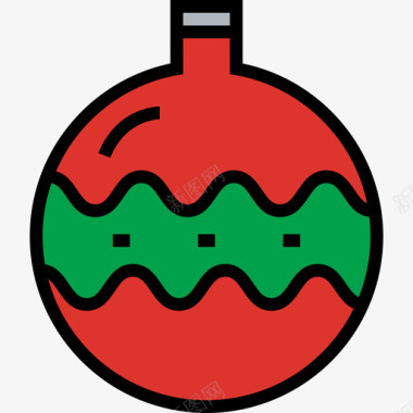 圣诞饰品假日5线性颜色图标图标