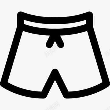 短裤夏季经典系列线性图标图标