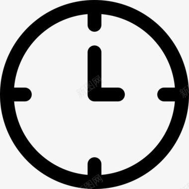 时钟商务和办公室9直线型图标图标