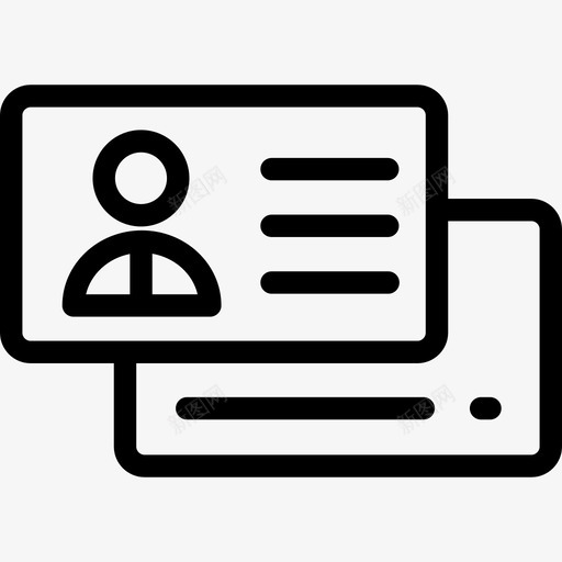名片名片2直线型图标svg_新图网 https://ixintu.com 名片 名片2 直线型