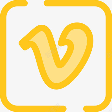 Vimeo社交网络3黄色图标图标