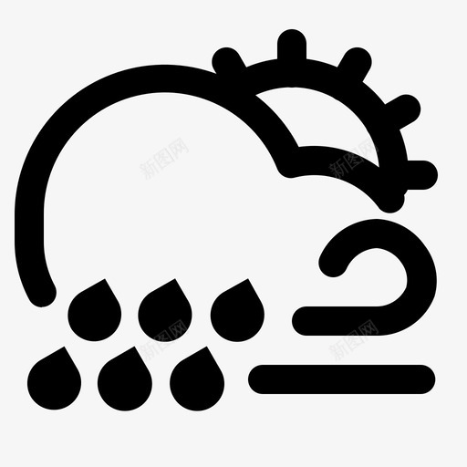 雨和风云天图标svg_新图网 https://ixintu.com 云 天 天气 太阳 雨和风