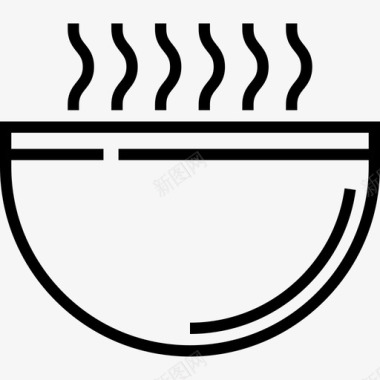 汤食物7线性图标图标