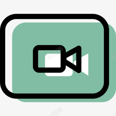 视频播放器彩色文件类型和内容资源图标图标