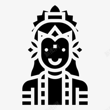 帕瓦蒂神印度教图标图标