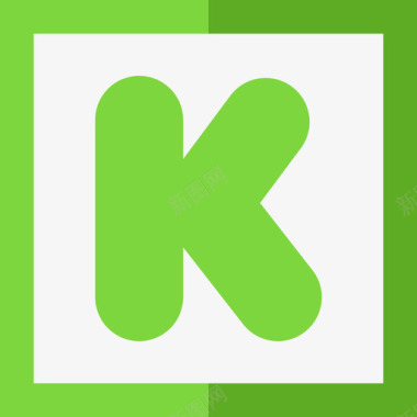 Kickstarter社交媒体徽标套装扁平图标图标