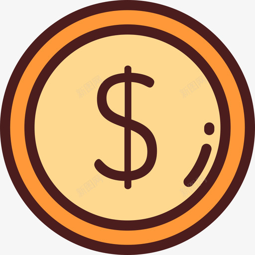 硬币银行2线颜色图标svg_新图网 https://ixintu.com 硬币 线颜色 银行2