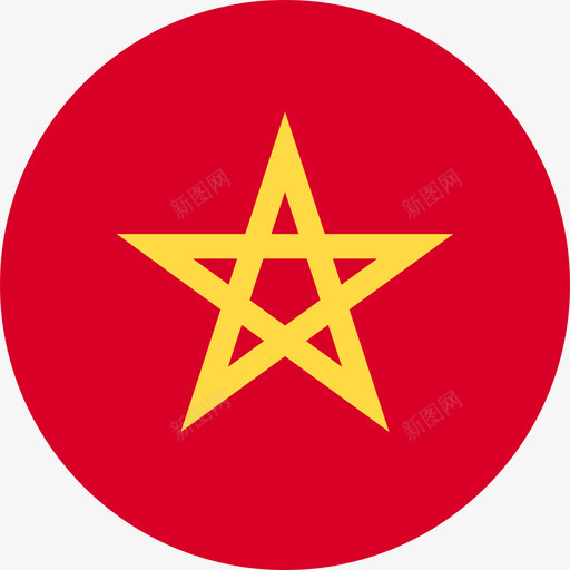 摩洛哥国旗圆形图标svg_新图网 https://ixintu.com 国旗 圆形 摩洛哥