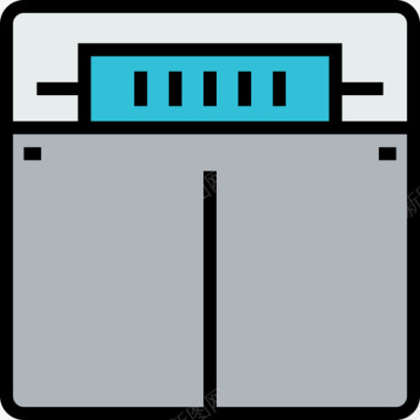 体重秤健康和医疗线性颜色图标图标
