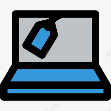 笔记本电脑电子商务套装2线性颜色图标图标
