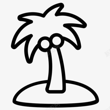 岛椰子棕榈树图标图标