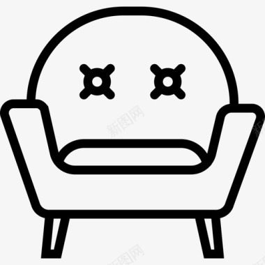 扶手椅家用直线型图标图标