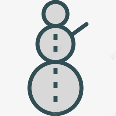 雪人假日8线性颜色图标图标