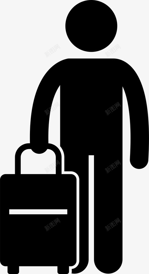 人拿行李包行李图标svg_新图网 https://ixintu.com 人 人拿着不同的物品和东西 人拿行李 包 拎包 行李