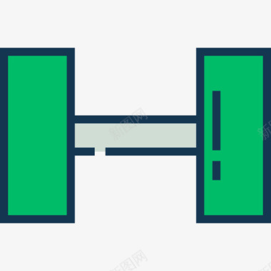 哑铃运动6线性颜色图标图标