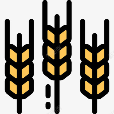 小麦园艺8线性颜色图标图标