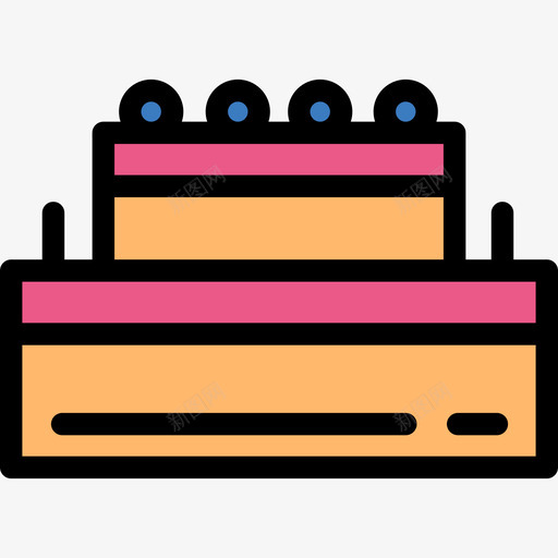 生日蛋糕生日派对系列线性颜色图标svg_新图网 https://ixintu.com 生日派对系列 生日蛋糕 线性颜色