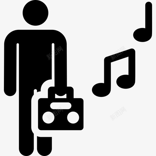 DJ音乐家人类象形图填充图标svg_新图网 https://ixintu.com DJ 填充 音乐家人类象形图