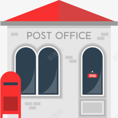 邮局运输建筑收集图标图标
