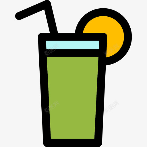 果汁食物线性色彩健身元素图标svg_新图网 https://ixintu.com 果汁 线性色彩健身元素 食物