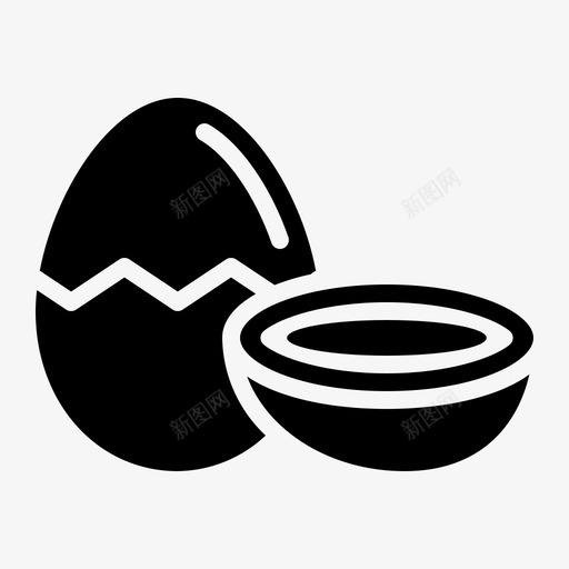 煮熟鸡蛋蛋白质图标svg_新图网 https://ixintu.com 煮熟 蛋白质 食品饮料固体 鸡蛋