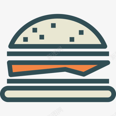 汉堡厨房4原色图标图标