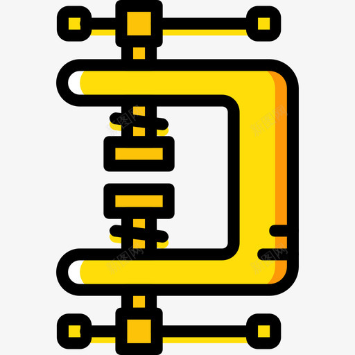 虎钳8号结构黄色图标svg_新图网 https://ixintu.com 8号结构 虎钳 黄色