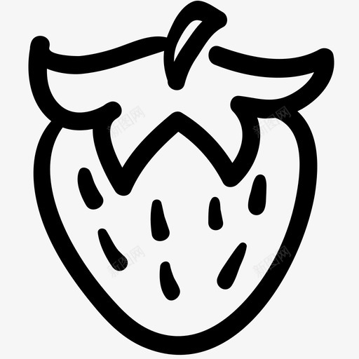 草莓食物新鲜水果图标svg_新图网 https://ixintu.com 新鲜水果 新鲜草莓 草莓 食物 食物轮廓涂鸦