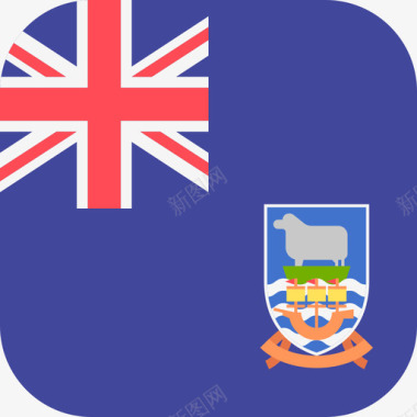 福克兰群岛国际旗帜3圆形广场图标图标