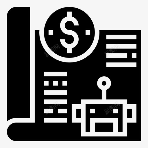 成本蓝图货币图标svg_新图网 https://ixintu.com 单位 成本 机器人工程符号 蓝图 货币