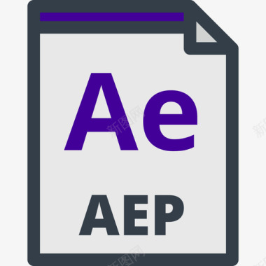 AE文件类型2线颜色图标图标