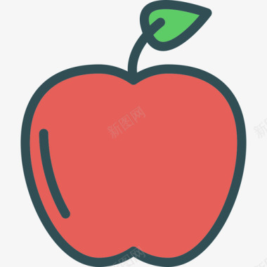 苹果厨房4线性颜色图标图标