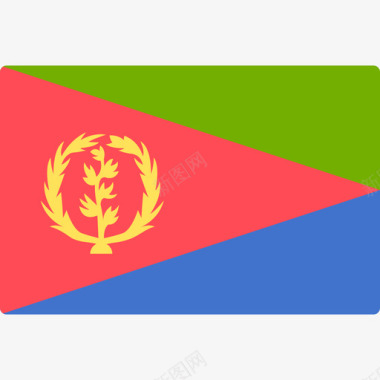 厄立特里亚国际旗帜长方形图标图标
