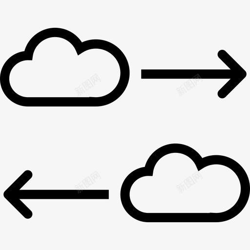 云计算技术和设备集线性图标svg_新图网 https://ixintu.com 云计算 技术和设备集 线性